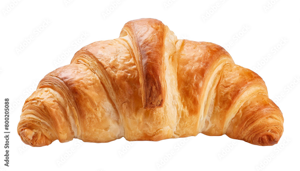 Croissant whole, side view, isolated on white background. Croissant whole, side view, isolated on white background.