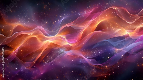 Luxurious Cosmic Symphony: Abstract Elegance in Space