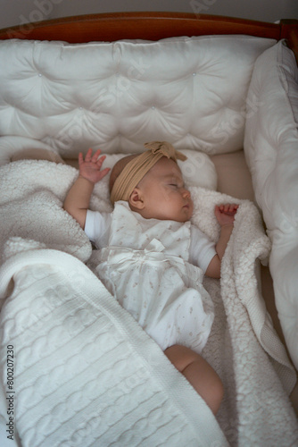 baby sleeps in a cradle © Victoriia Yakovenko