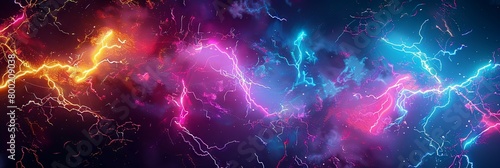 Vibrant Futuristic Electricity Wallpaper with Dynamic Neon Sparks and Lightning