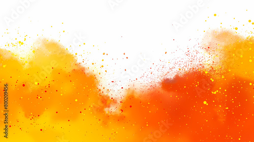 Vivid Orange and Yellow Watercolor Explosion on White Canvas