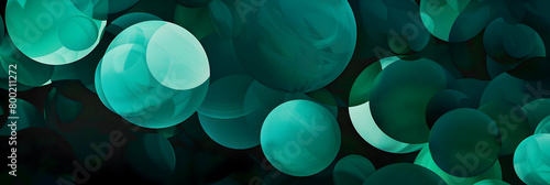 A dynamic visual of large  emerald green circles set against a dark  matte background  crafted to showcase a deep  three-dimensional perspective