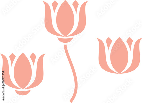 Lotus flower logo. Isolated lotus on white background
