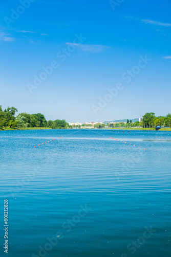 Spring day of Jarun lake in Zagreb, Croatia, popular tourist destination © ilijaa