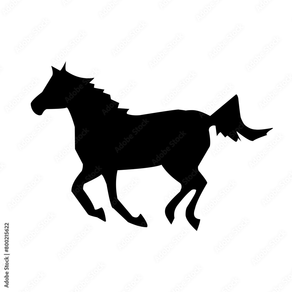 Naklejka premium Of vector horses silhouettes