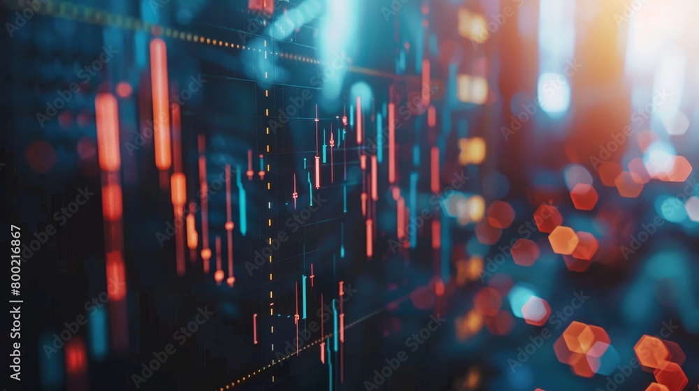 Bull market surge vivid blue graphs, ascending angle, sunrise glow in dynamic financial rally Bull market surge vivid blue graphs, ascending angle, sunrise glow in dynamic financial rally