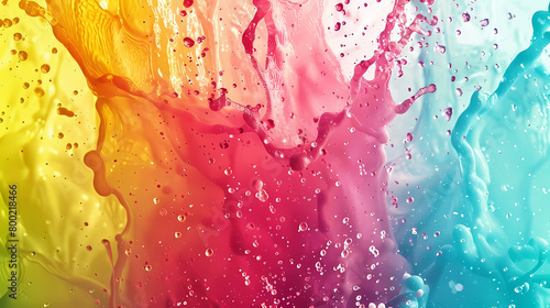 Vibrant Spectrum of Splashing Paints in Sunlight Concept Wallpaper
