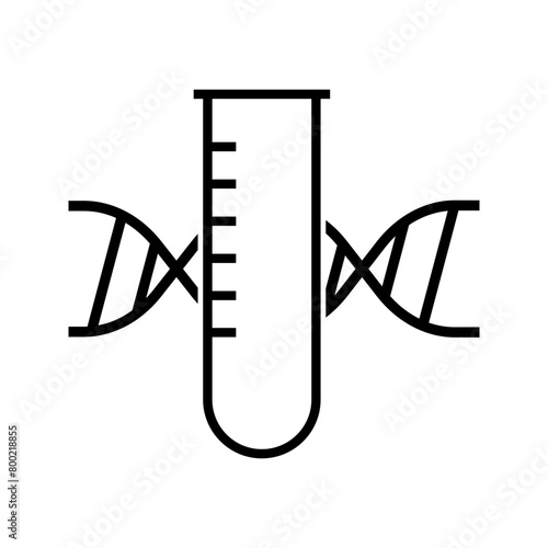 Test tube with DNA, biotechnology research icon vector