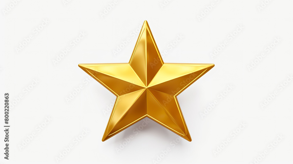 3D golden star separated on a white background 3D golden star separated on a white background