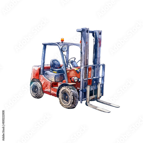 fork lift vector illustration in watercolor style