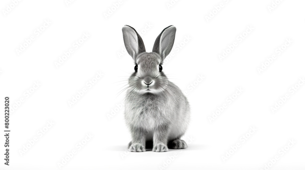 Rabbit's animal outline isolated on a white background