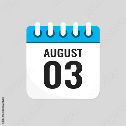 Icon page calendar day - 3 August