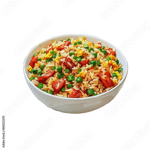 fried rice vector illustration in watercolor style
