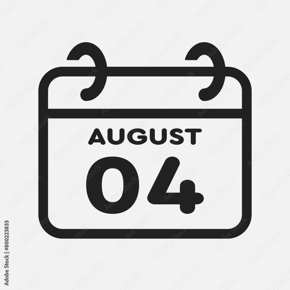 Icon page calendar day - 4 August