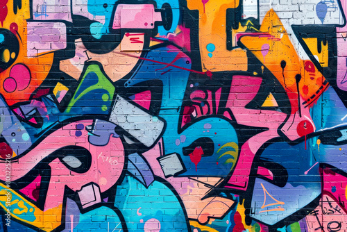 Vibrant Urban Graffiti Art Seamless Pattern  Capturing the Energy and Creativity of Street Culture and Contemporary Art Movements