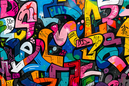 Vibrant Urban Graffiti Art Seamless Pattern  Capturing the Energy and Creativity of Street Culture and Contemporary Art Movements