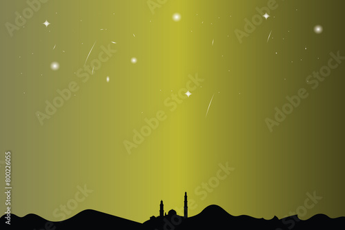 Sky Night,Ramadan Kareem Background, Star with twilight dusk Sky,Vector Greeting festive for symbolic of Muslim culture ,Eid Mubarak,Eid al adha,Eid al fitr,Islamic new year,Muharram (ID: 800226055)