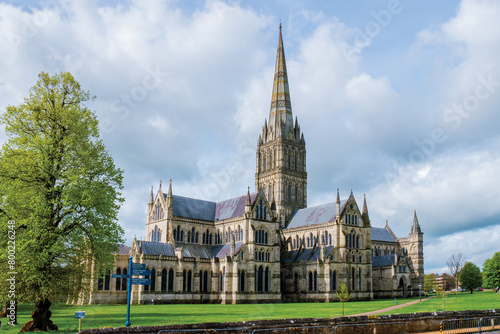 Salisbury Cathedral full view of spire. photo