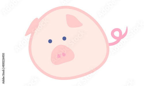かわいい、物思いにふける豚
