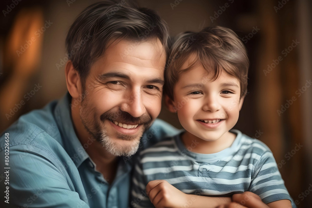 Parent and child, happy father with son, Happy Father's Day Parent and child, happy father with son, Happy Father's Day