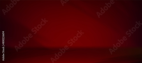 Red Background,Studio Interior Wall Room with Shadow and Light on floor for Christmas Backdrop,Empty Podium Display and Top Shelf Bar for Product,Template Banner for Chinese New Year 2025