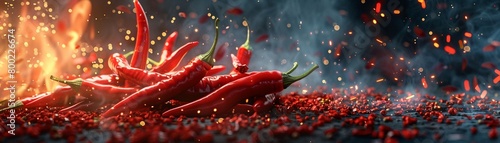 Fresh red chili peppers, vibrant and fiery hot, ready for seasoning 8K , high-resolution, ultra HD,up32K HD