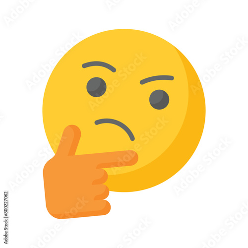 Well designed thinking emoji icon design, ready to use premium vector