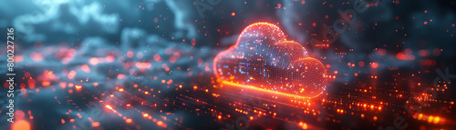 Advanced 3D visualization of cloud technology enabling secure data transfer among international users