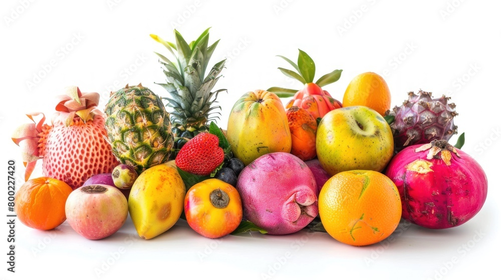 Assorted exotic fruits isolated Ai generated Assorted exotic fruits isolated Ai generated