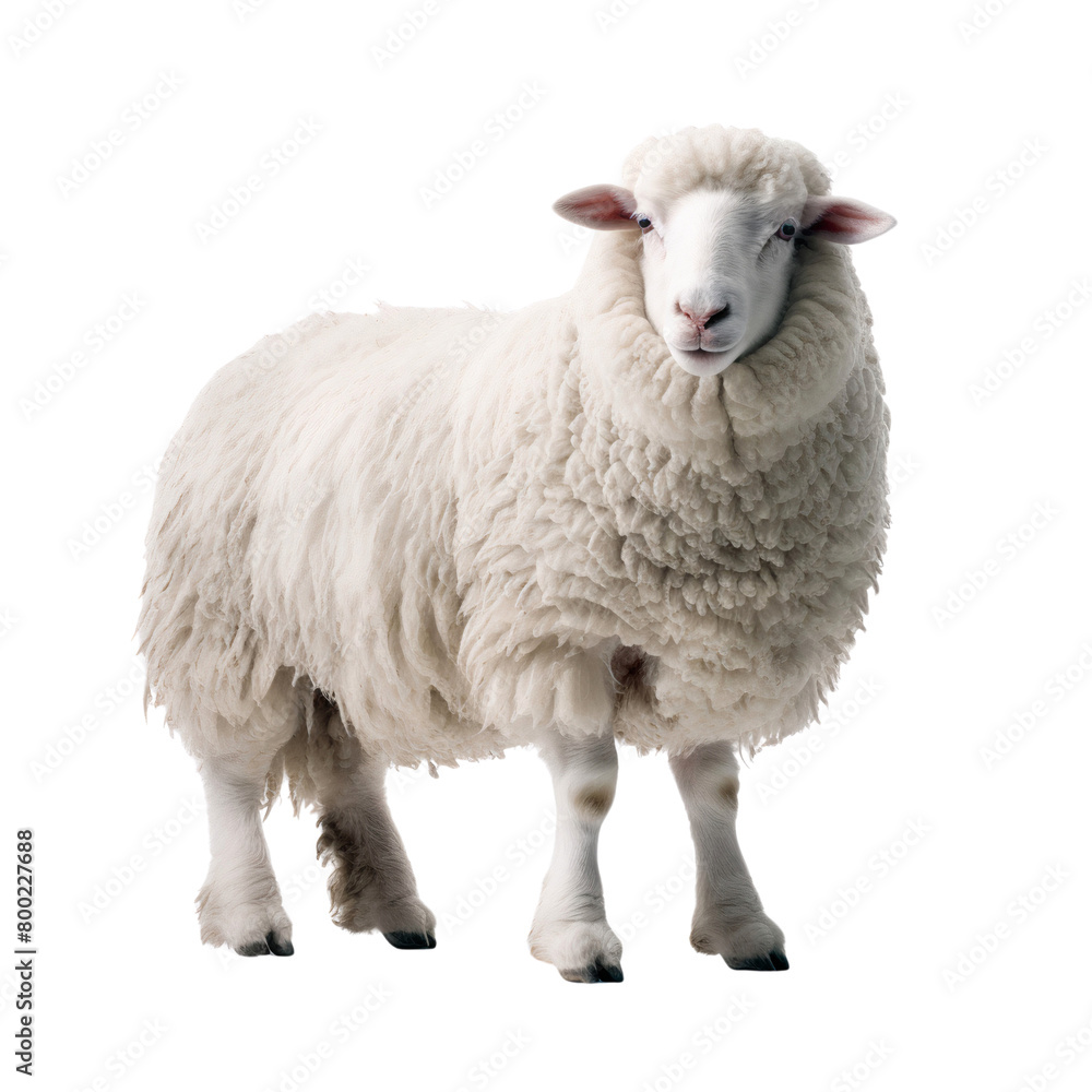 Portrait of a sheep full body size, isolated on white background Portrait of a sheep full body size, isolated on white background