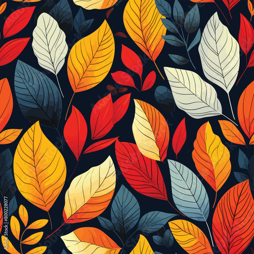 a seamless pattern colorful background of tropical flowers and leaves. 