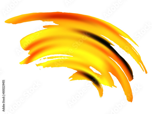 Vector Brush Stroke. Abstract Fluid Splash. Sale Banner Brushstroke. Watercolor Textured Background.  Isolated Splash on White Backdrop. Gradient Paintbrush. Fortuna Gold and Yellow