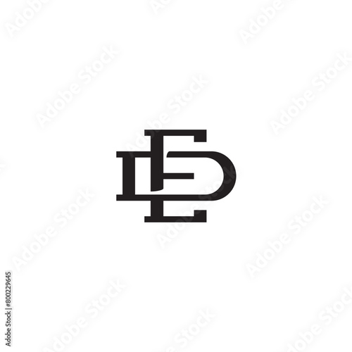 Letter ED or DE logo or icon design