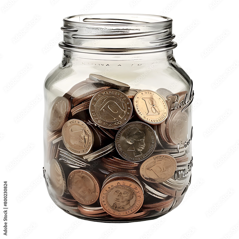 Tip jar on isolated transparent background Tip jar on isolated transparent background