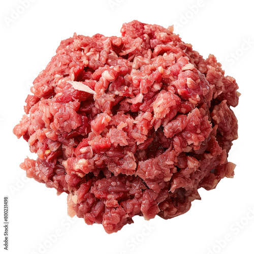 Minced beef isolated on transparent background