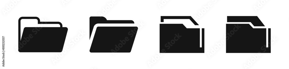 Folder vector icon set. Folders icons. Document file archive symbols. Folder vector icon set. Folders icons. Document file archive symbols.