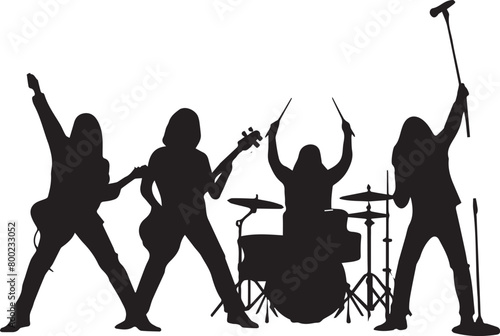 Rock Band Silhouette Music Performance