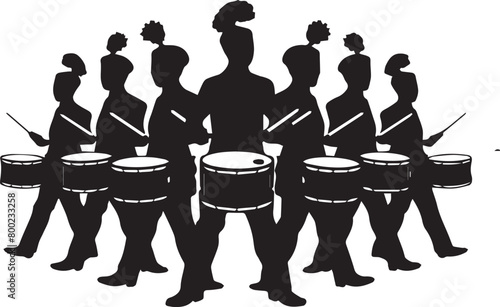 Marching Drummers Silhouette