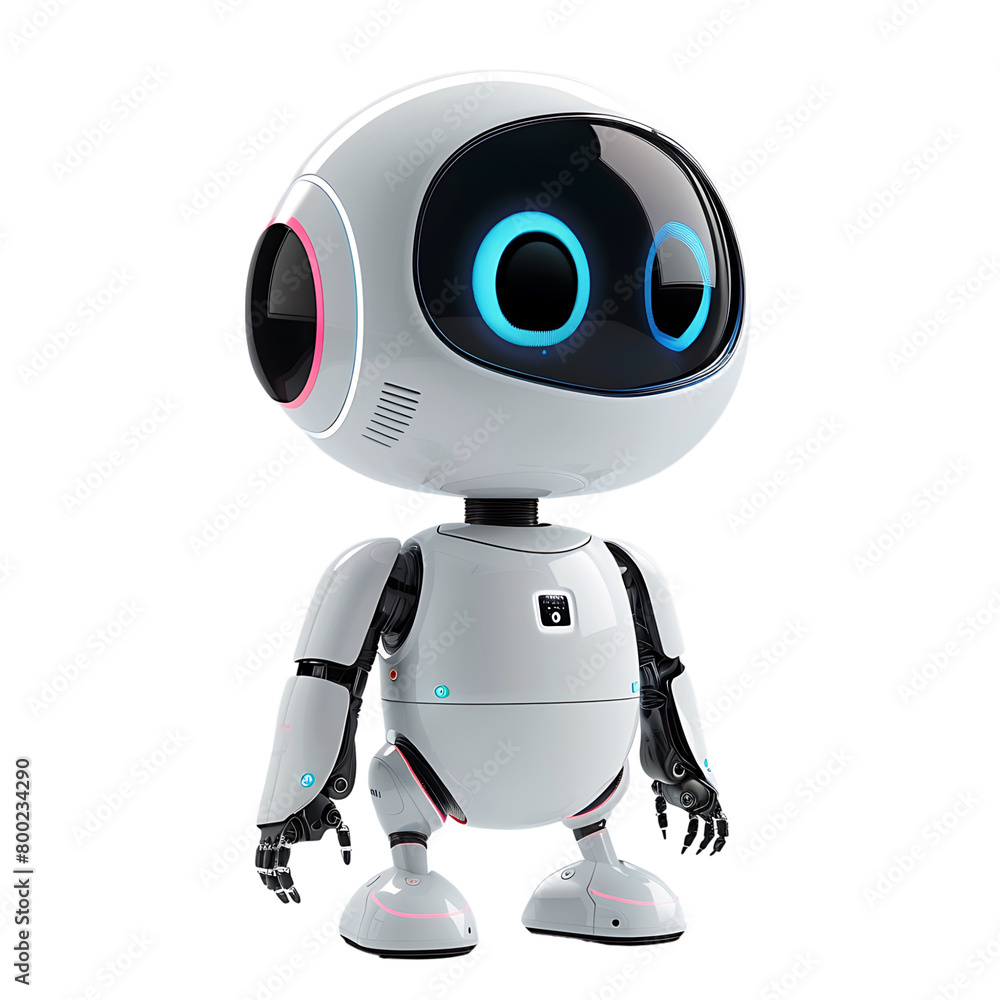 Cute ai robot chatbot on isolated transparent background Cute ai robot chatbot on isolated transparent background