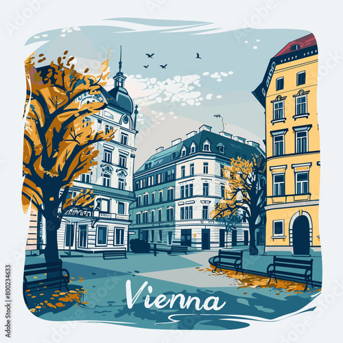 Vienna is a city with a lot of buildings and a park