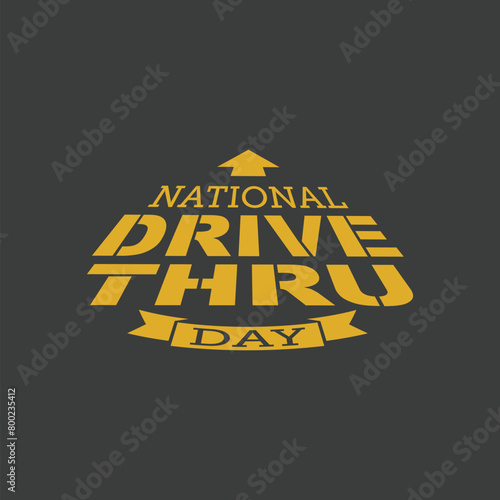 National Drive Thru Day vector illustration. National Drive Thru Day themes design concept with flat style vector illustration. Suitable for greeting card, poster and banner.