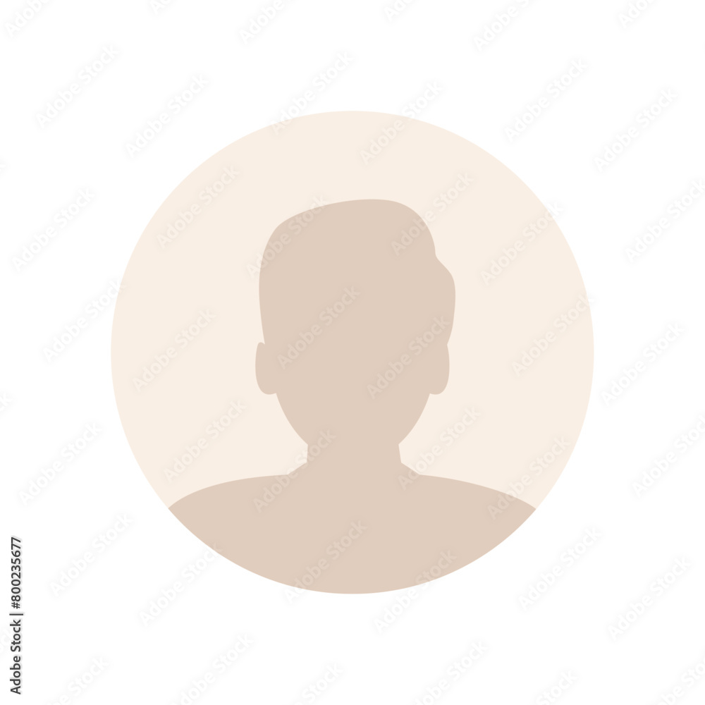 Vector flat illustration. Stylish pastel profile of a man. Avatar, user profile, person icon, silhouette, profile picture. Suitable for social media profiles, icons, screensavers and as a template.