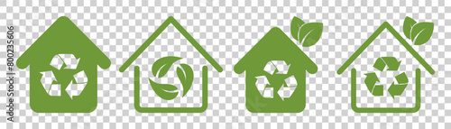 eco house icon on white background
