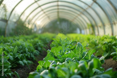 Growing vegetables organically in greenhouses photo