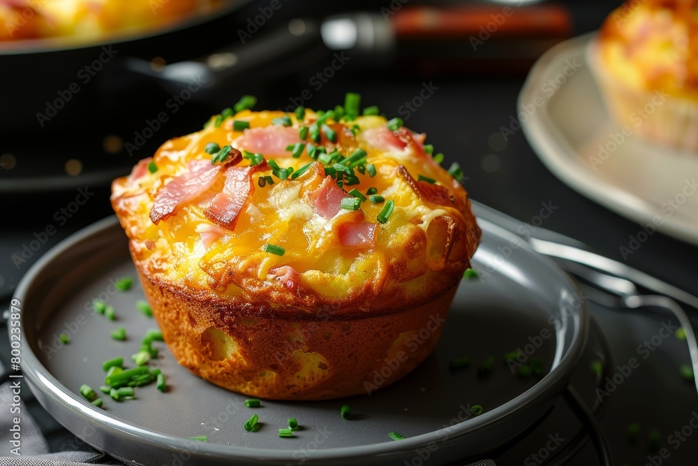 Ham and cheese muffin spinning on record player Ham and cheese muffin spinning on record player