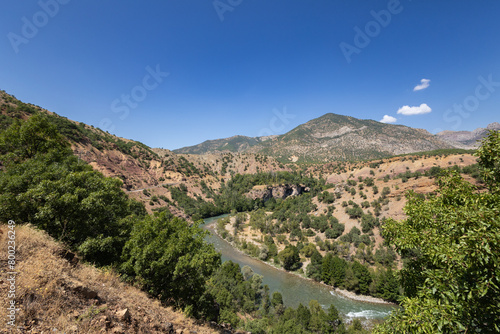 Munzur creek is passing through the mountains at Tunceli for purpose of web and design use photo