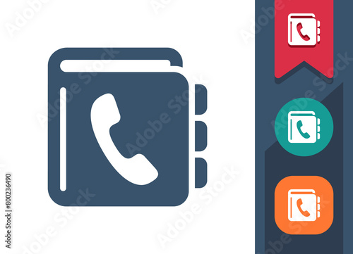 Phone Book Icon. Phonebook, Telephone, Contact List, Contacts