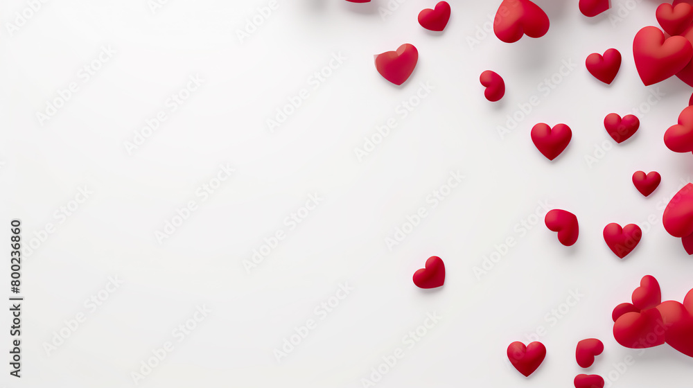 Adorable isolated hearts on a white background for Valentine's Day