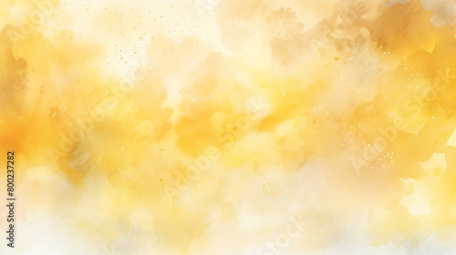 Starry Watercolor Background: Yellow Watercolour Wash, Enhanced with Free Brushwork for a Sparse and Dreamy Background Effect