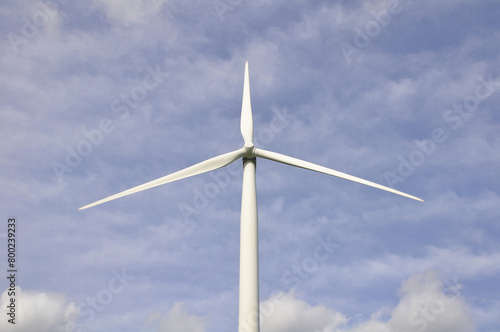 Wind turbines. Power generation. huge windmill against the sky